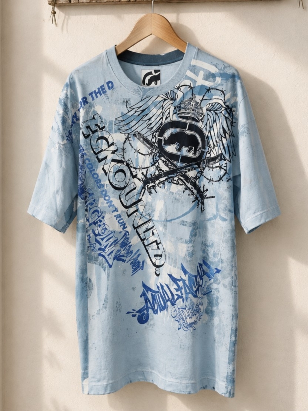 Ecko Unlimited Blue Tee with Graphic Crest Size 2XL
